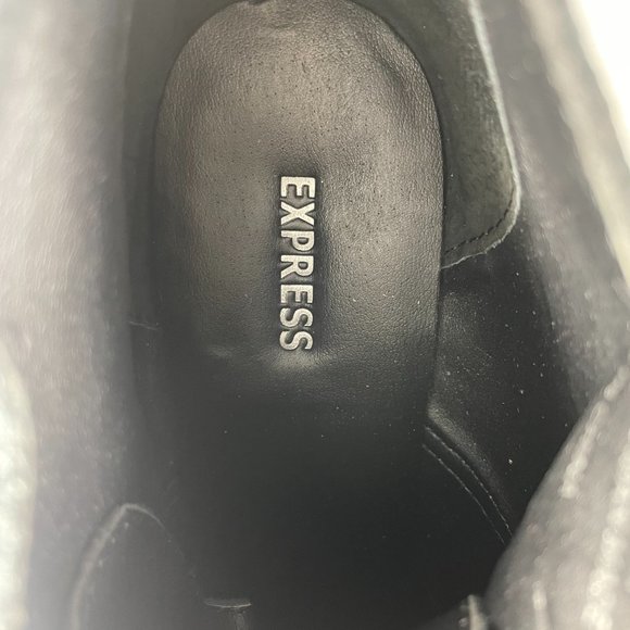 Express Women’s Platform Wedge High Heel Bootie Boots Black Gum sole Size 6 - Picture 6 of 10